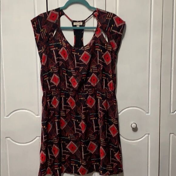 Silence & Noise Dress Print Cap Sleeve  size Large - Picture 1 of 10